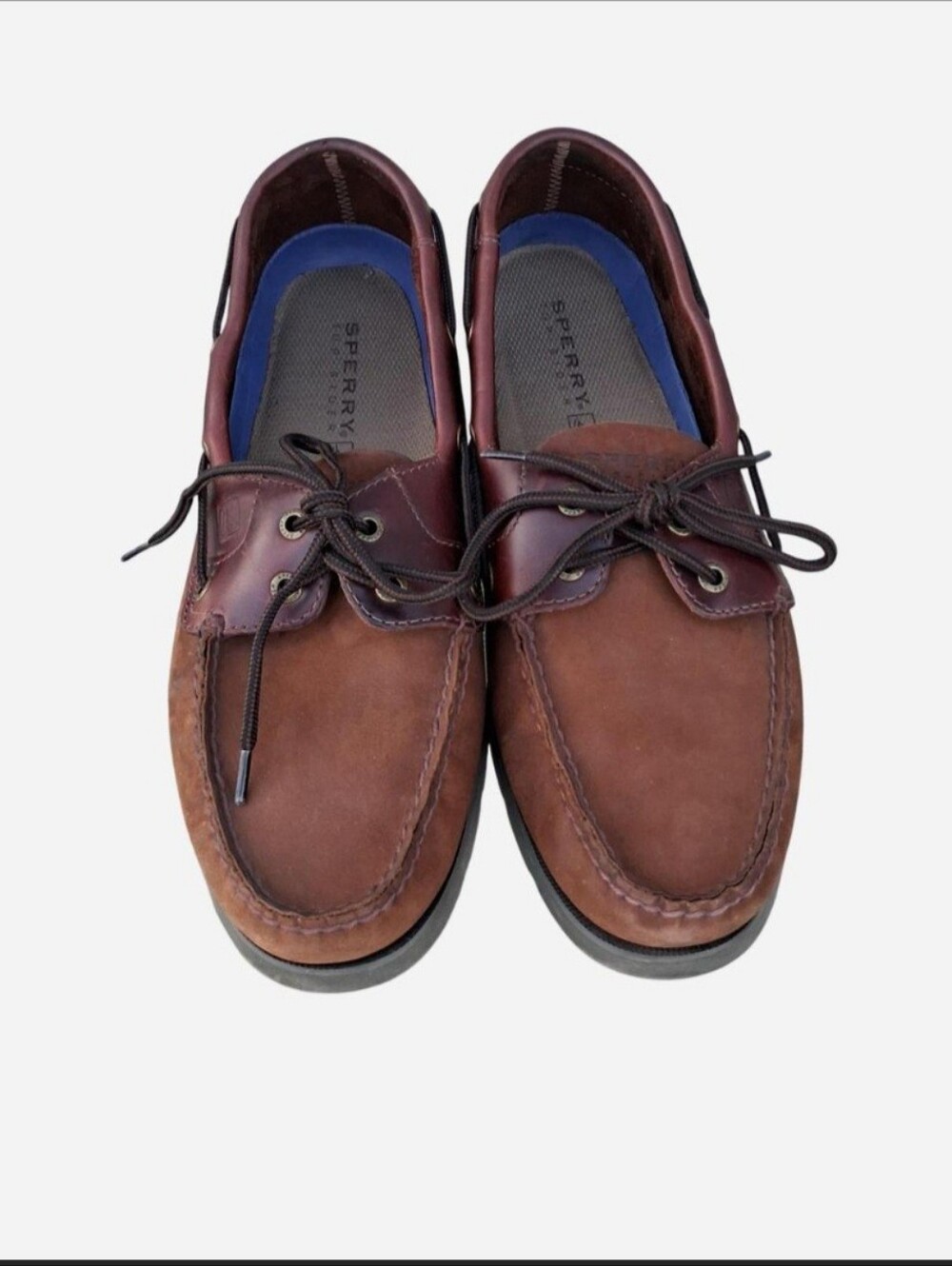 Sperry Men's Leeward Brown Buck Leather 2-Eye Boat Shoes Size 11 M Loafers Deck